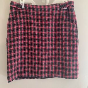 Womens Harolds Vintage Pink & Black Wool Blend Tweed Lined Mini Pencil Skirt 8
